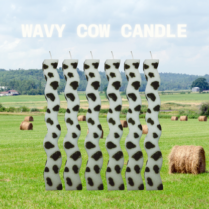Wavy Cow Candle
