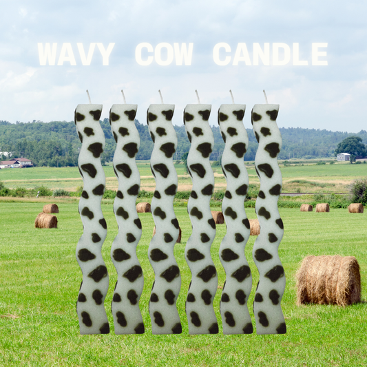 Wavy Cow Candle